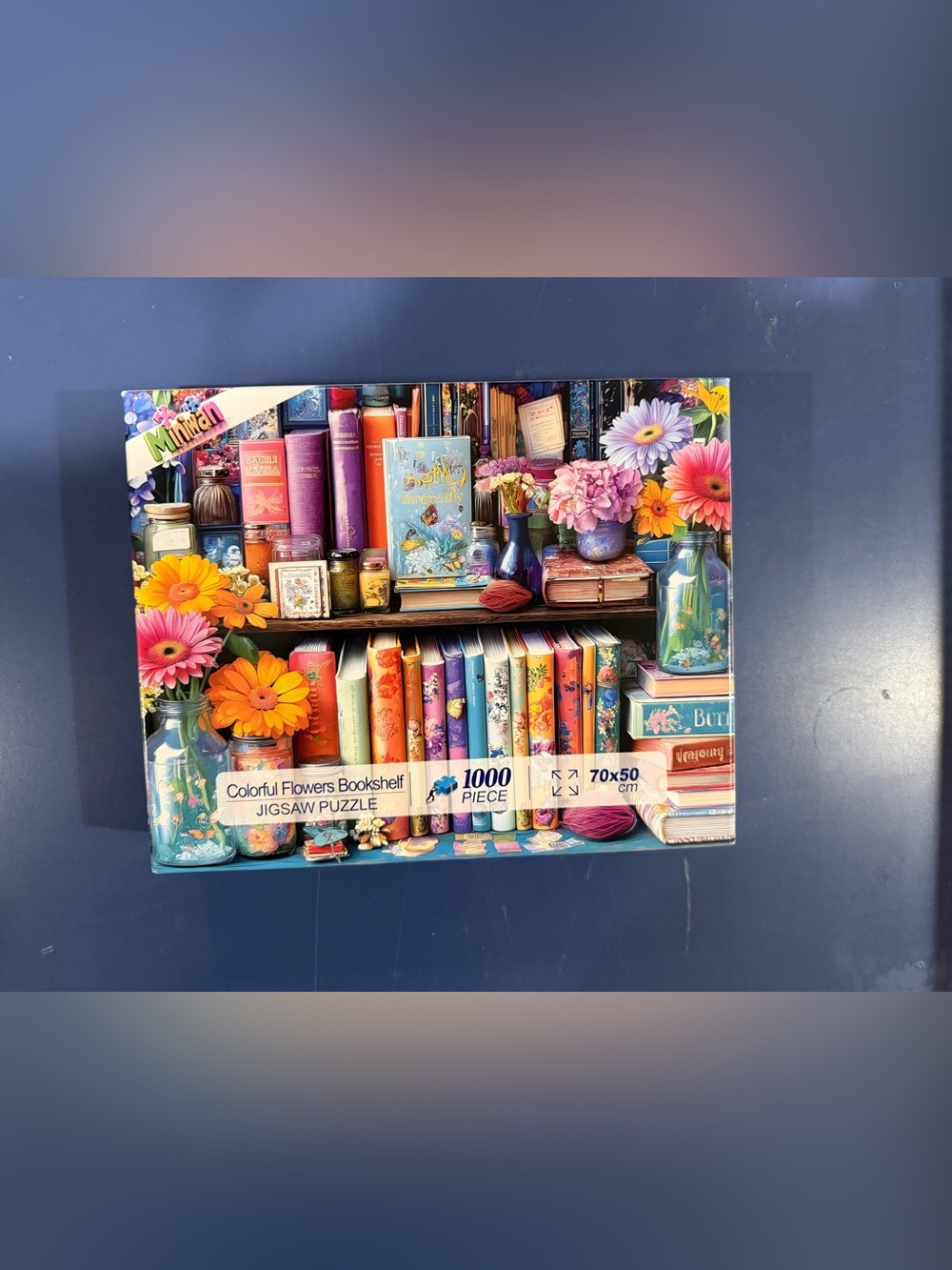 1000 piece Colorful Flowers Bookshelf puzzle